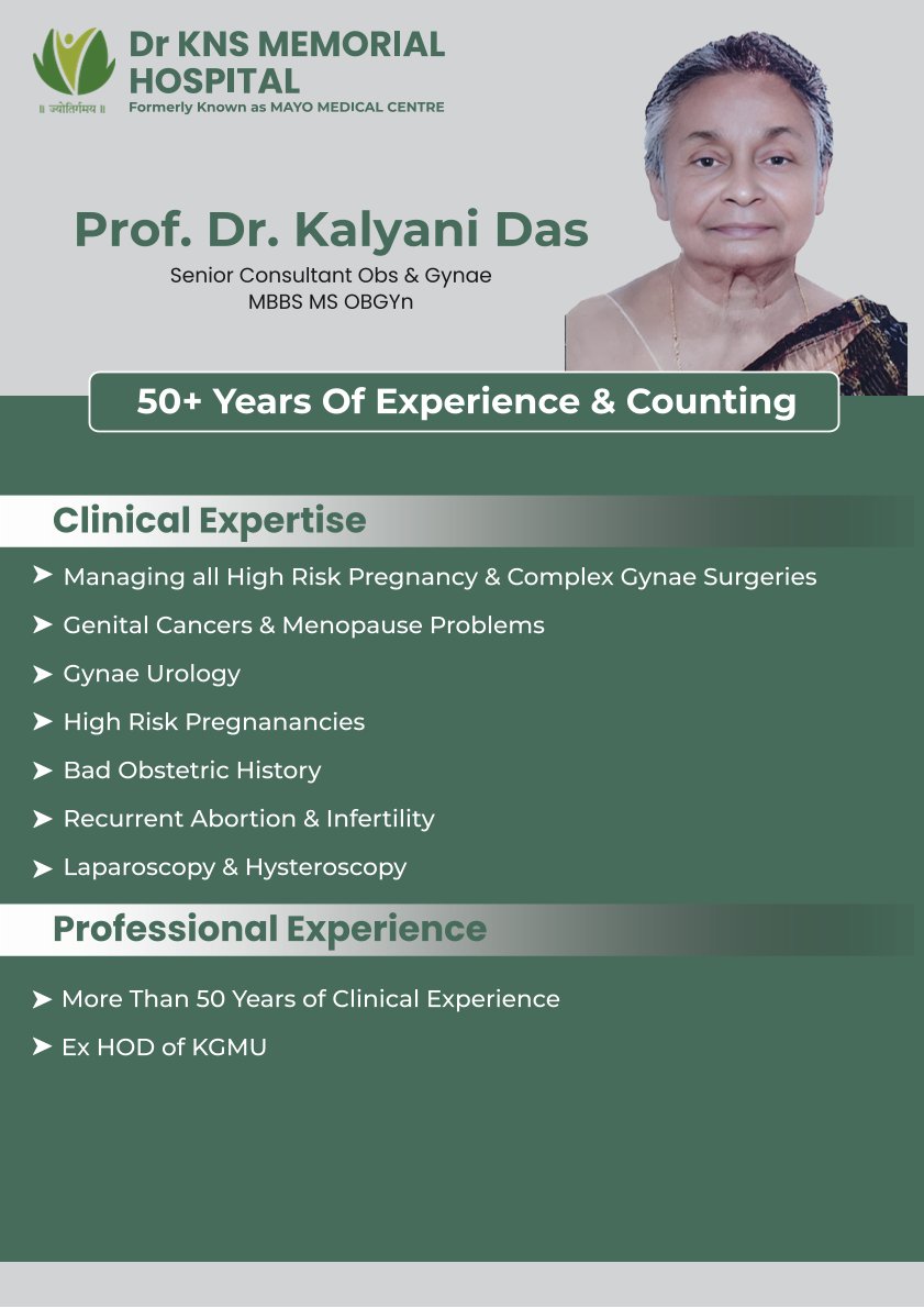Prof. Dr. Kalyani Das - Senior Consultant Obs & Gynae - MBBS, MS