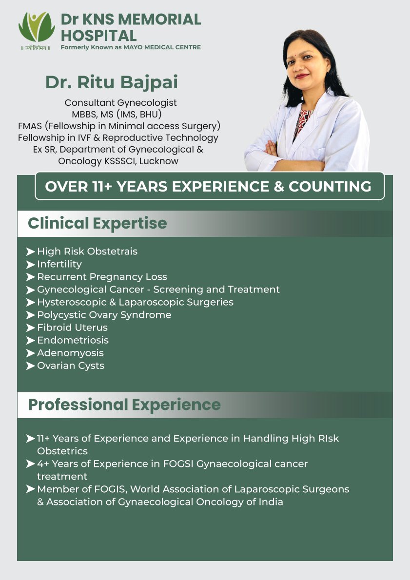 Dr. Ritu Bajpai - Consultant Gynaecologist - MBBS, MS (IMS - BHU) 