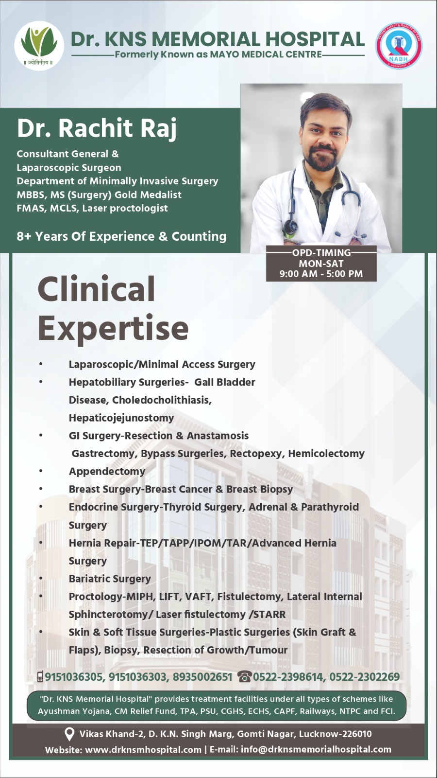 Dr. Rachit Raj - Consultant General & Laproscopic Surgeon - MBBS, MS, FMAS, MCLS 