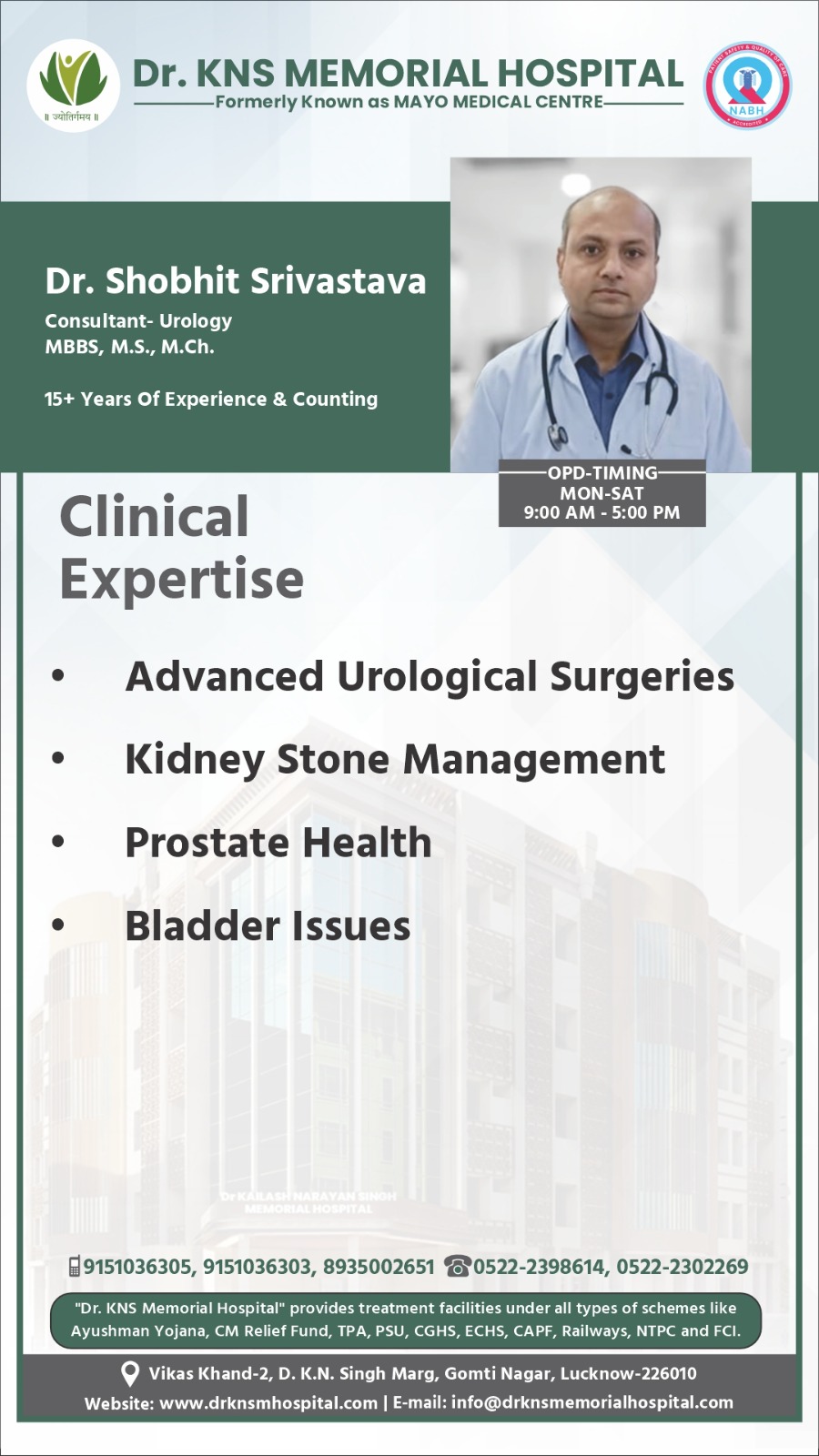 Dr. Shobhit - Consultant Urologist - MBBS, MS, MCh